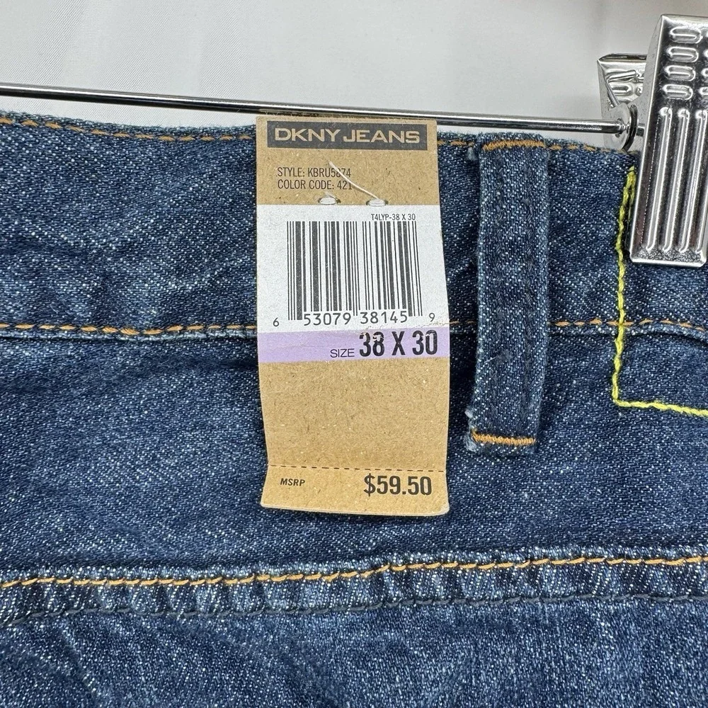DKNY Jean Men's Size 38 x 30 Straight Fit Denim Pants‎ Dark Wash Blue Denim